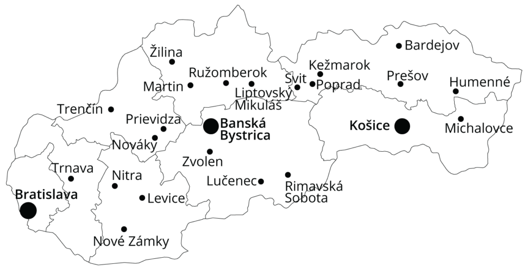 Rozloženie UMR na Slovensku
